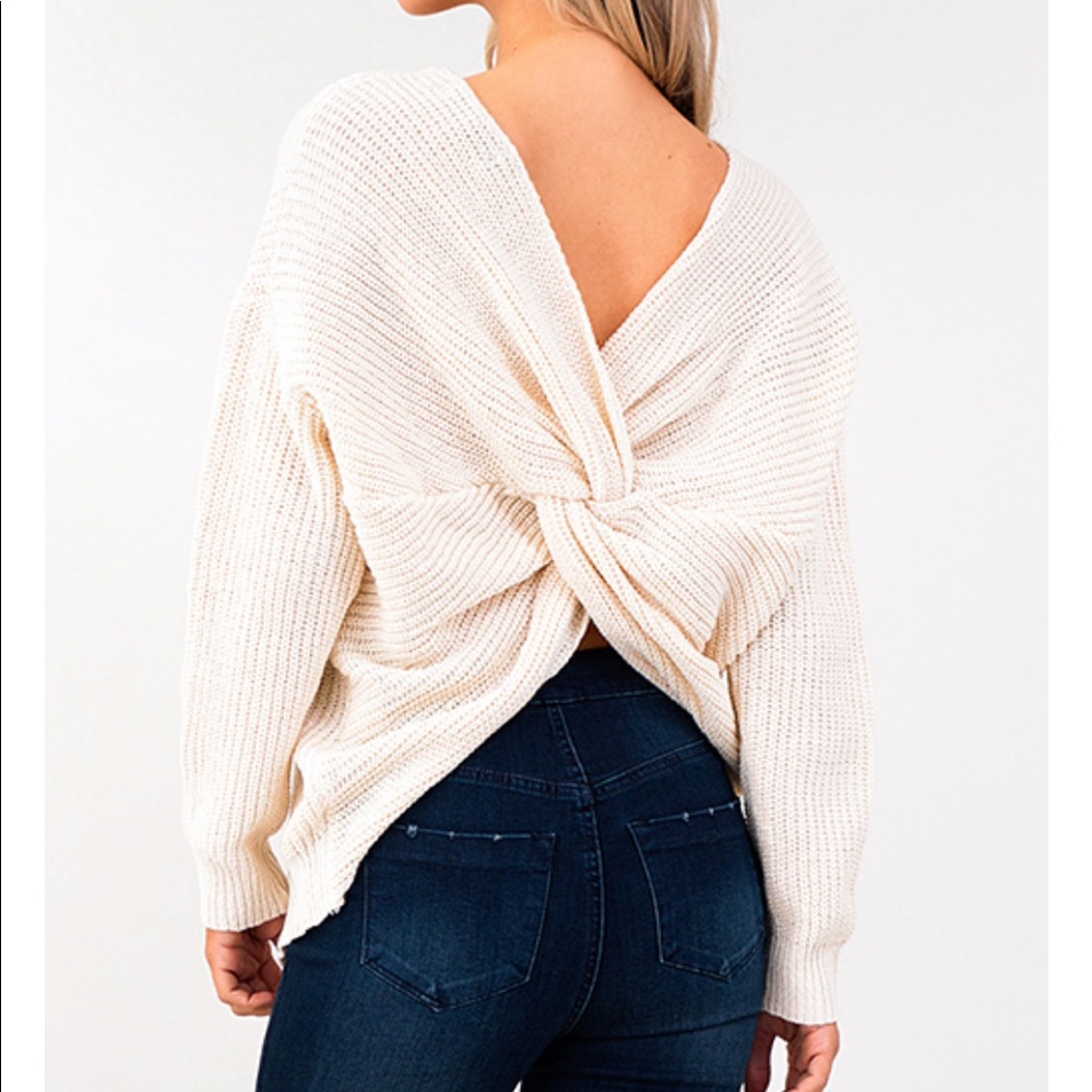 ARRIVEDV-Neck Twist Knotted Sweater Top!  - Picture 6 of 7
